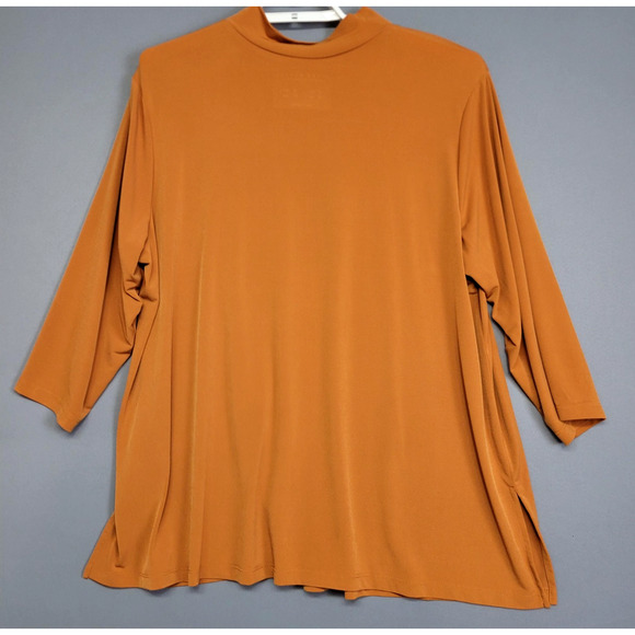 Susan Graver Shirt Womens 2X Petite Rust Orange Modern Essentials 3/4 Sleeve - Picture 10 of 12